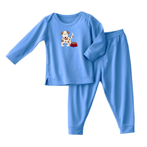 Halo Comfortluxe 2-Piece Silky-Feel Sleepwear for Children, Blue Rex Dog